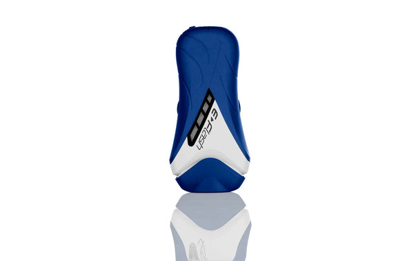 Navy Blue E flash resting on its top from zipple